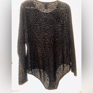 Fashion to Figure Sheer Animal Print Body Shirt